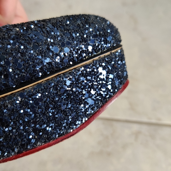 Charlotte Olympia blue sparkle platform pump Sz 37.5 - Picture 11 of 11